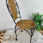 Vintage Miniature Metal and Rattan Chair