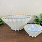 Vintage Anchor Hocking Fire King Scalloped Milk Glass Bowl Set