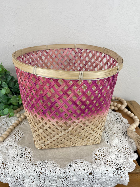 Vintage Pink Ombré Basket