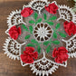 Vintage Handmade Doily with Roses