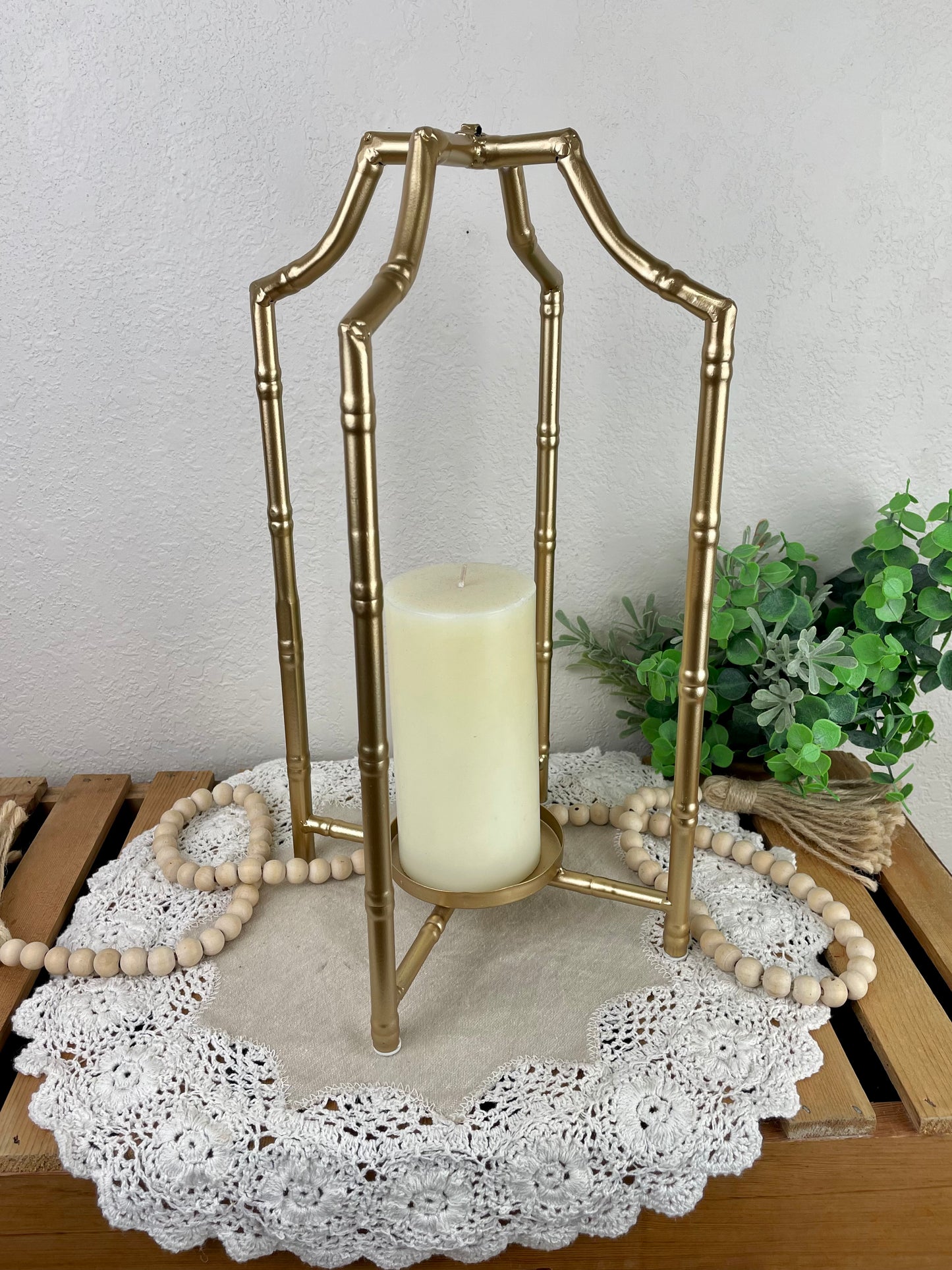 Metallic Gold Candle Lantern