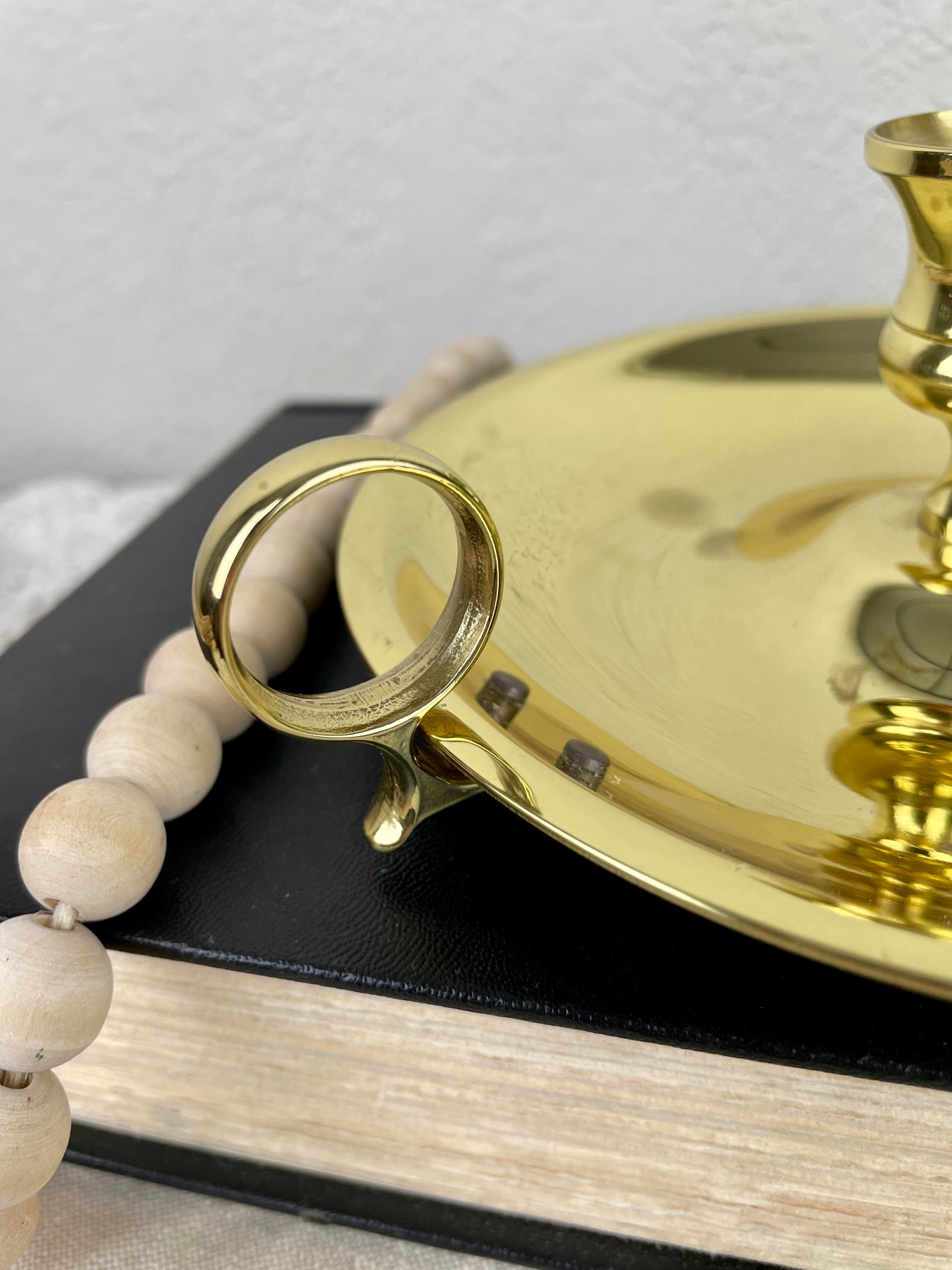 Vintage Brass Candle Holder with Drip Plate