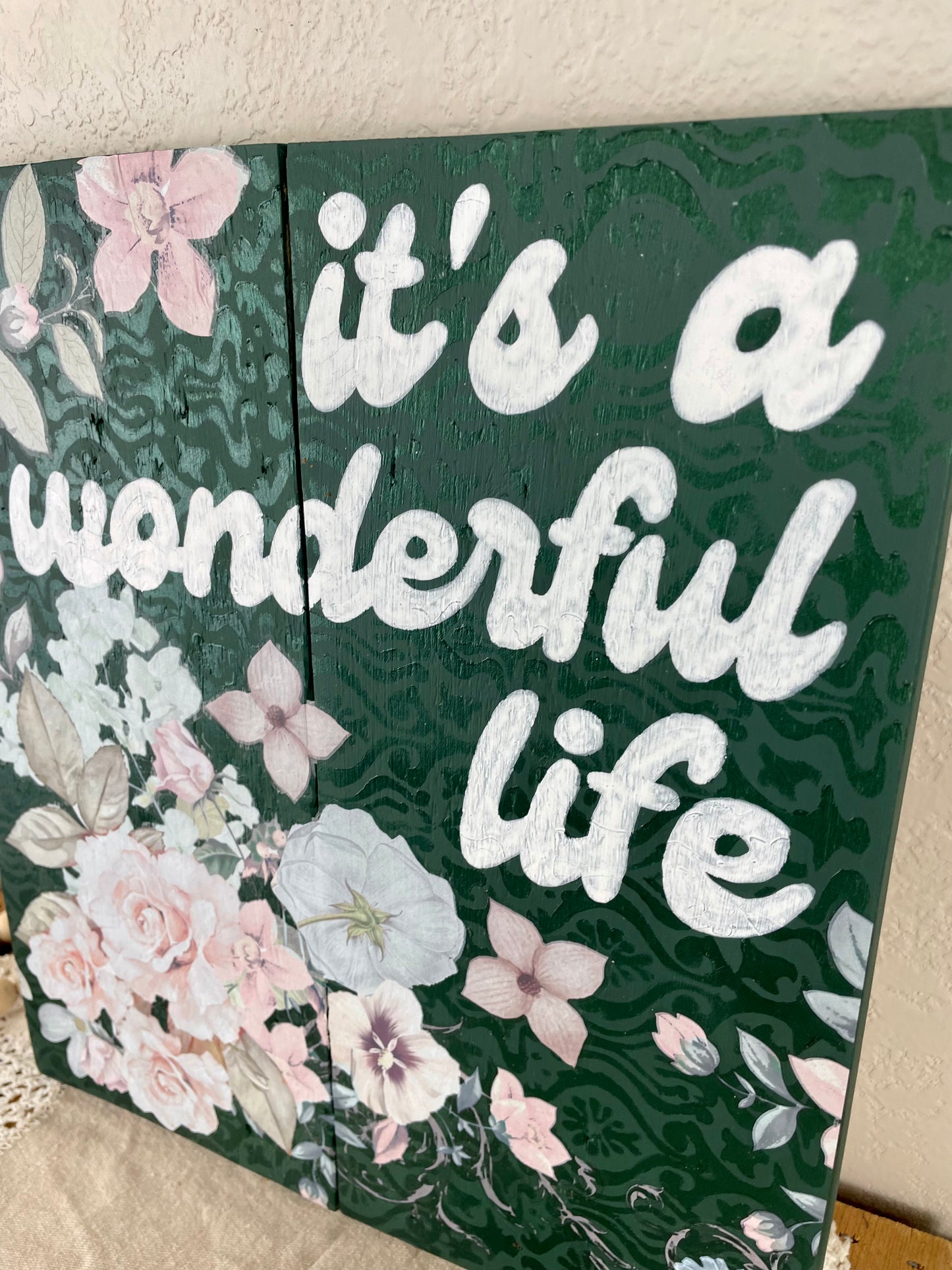 Handmade “It’s a Wonderful Life” Reclaimed Wood Sign