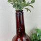 Vintage Amber Bottle with Rose Details with Greenery