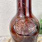 Vintage Amber Bottle with Rose Details with Greenery