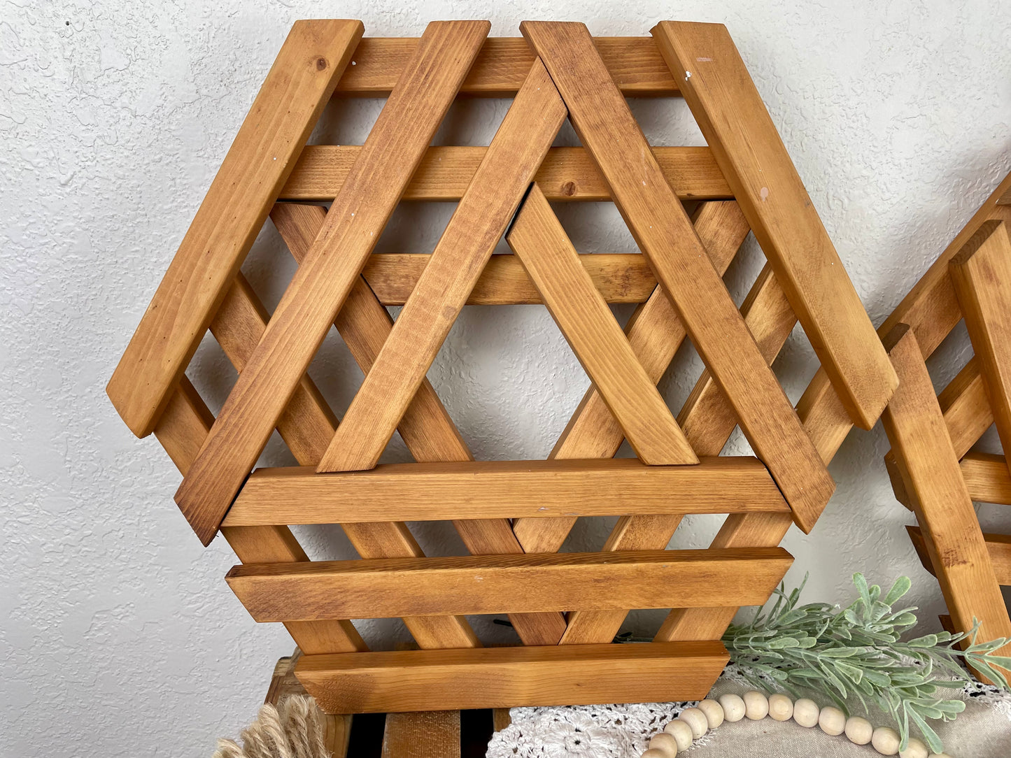 Set of Handmade Wooden Hexagon Wall Decor