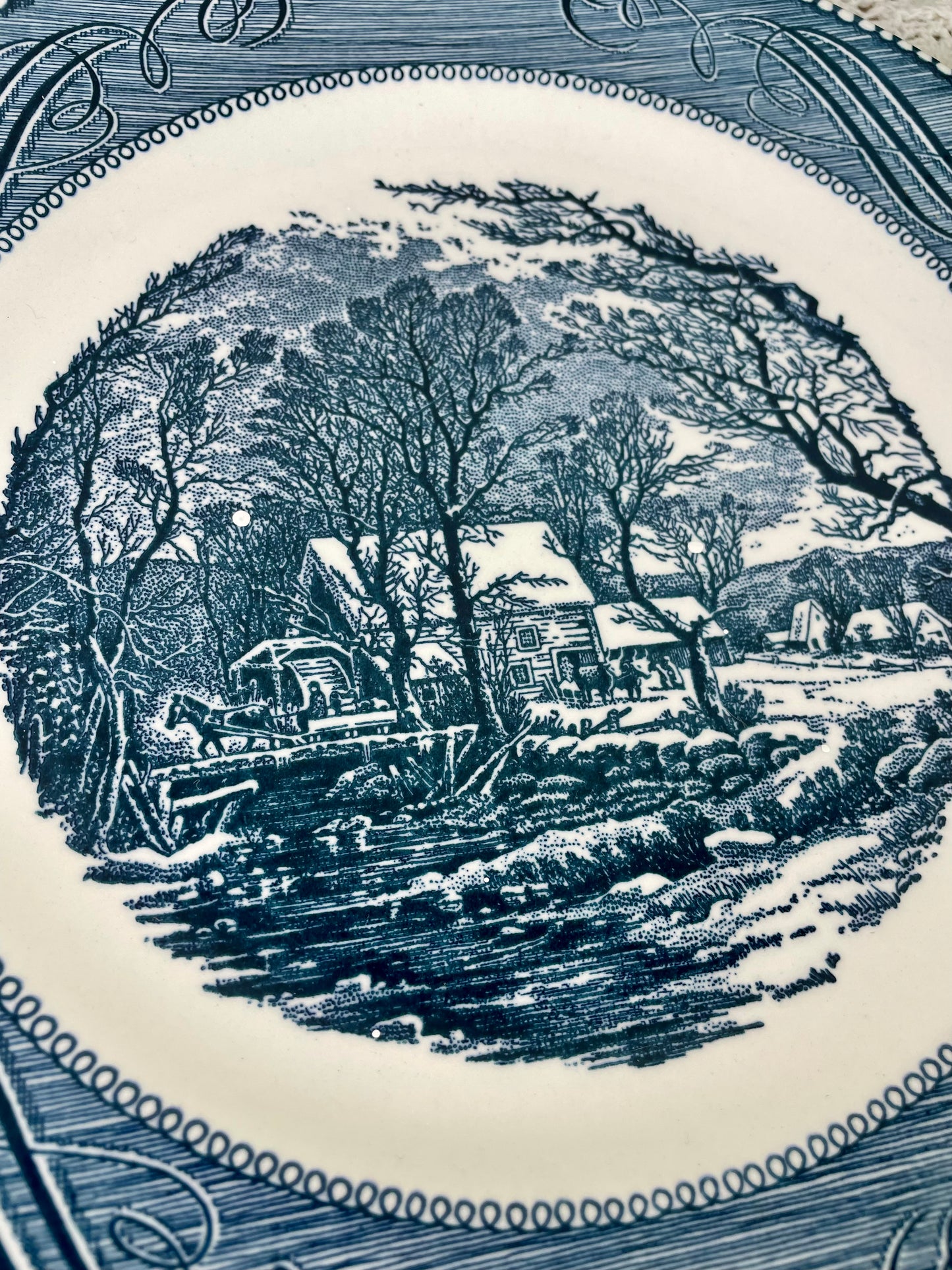 Vintage Currier & Ives Dinner Plate