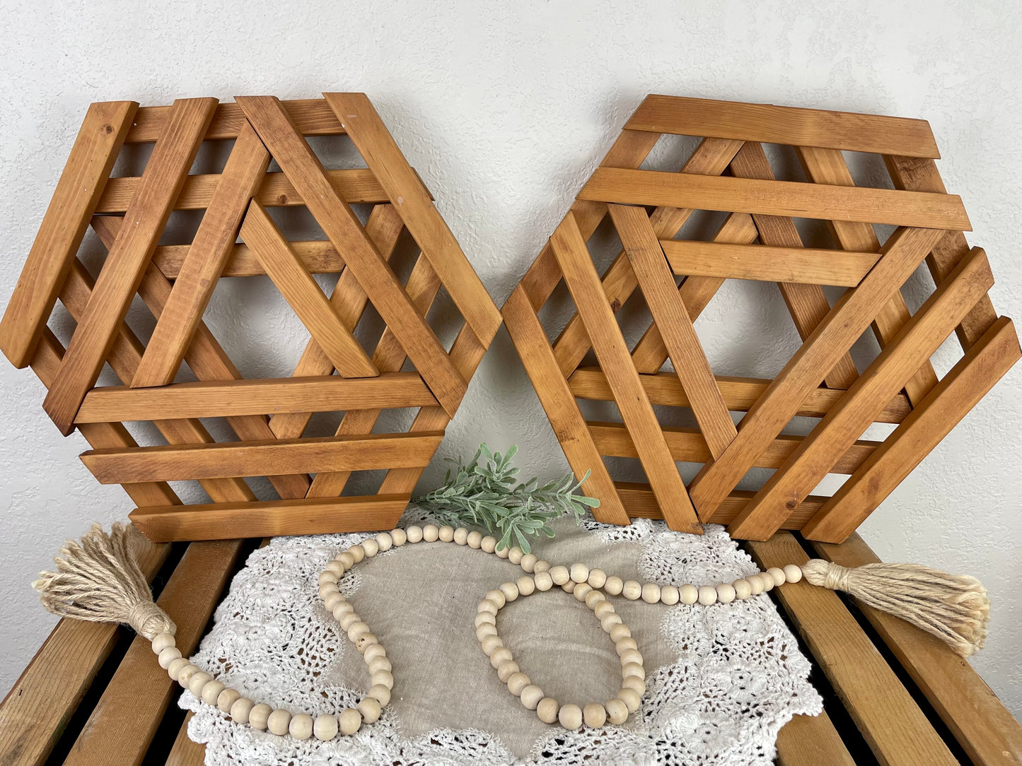 Set of Handmade Wooden Hexagon Wall Decor