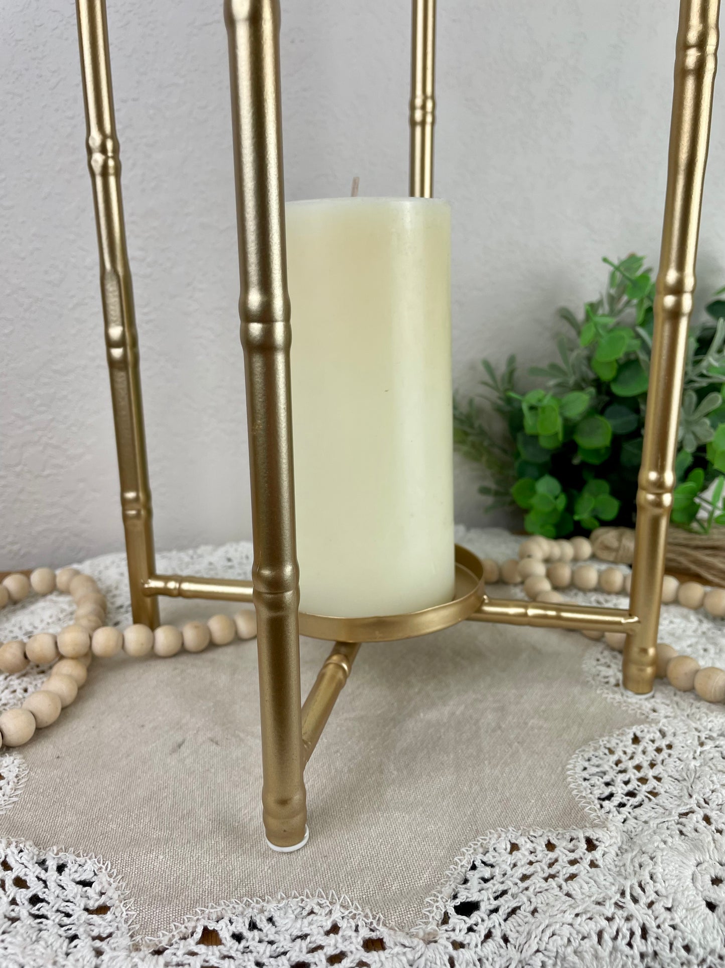 Metallic Gold Candle Lantern