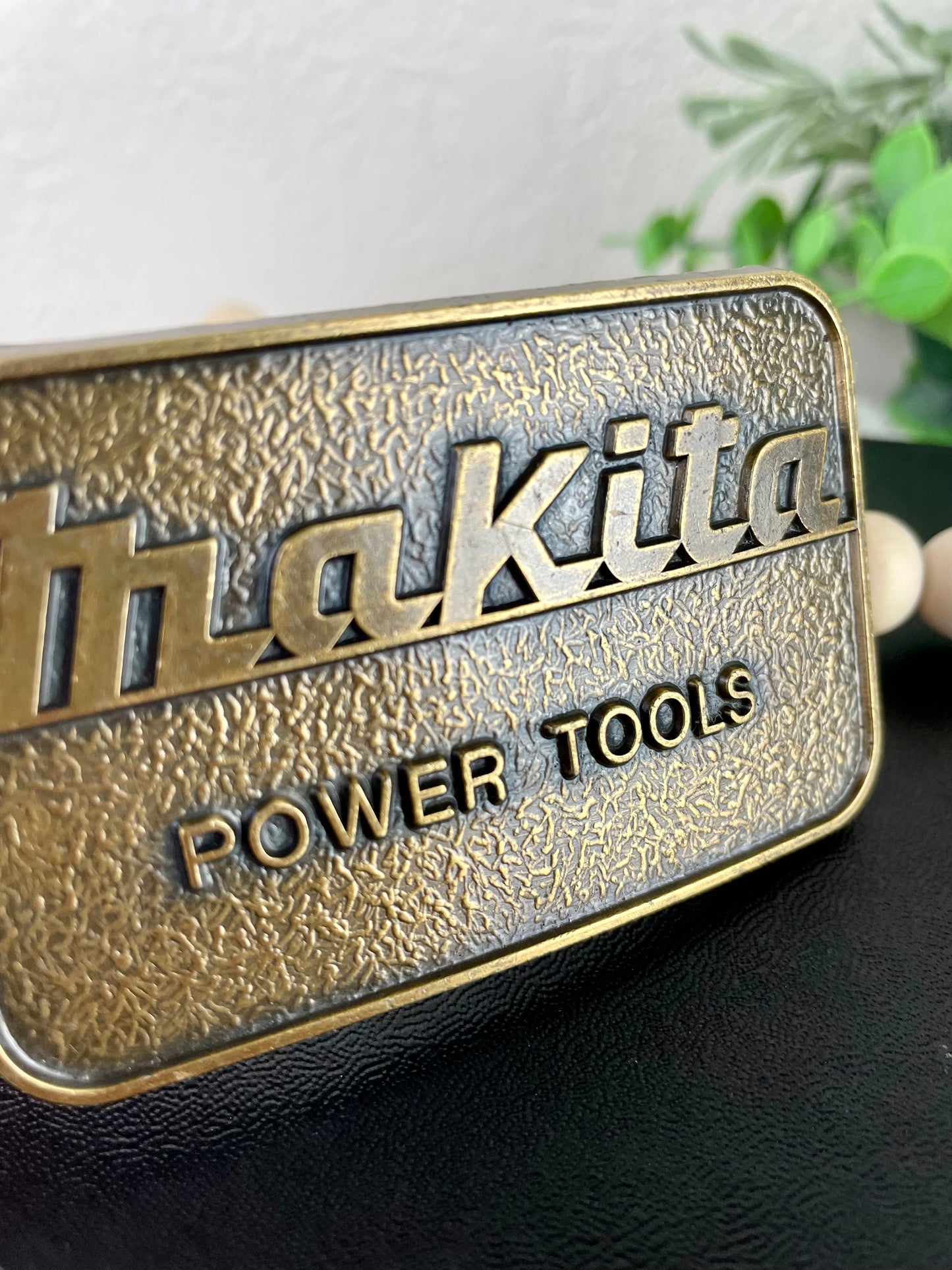 Vintage Solid Brass Makita Power Tools Belt Buckle