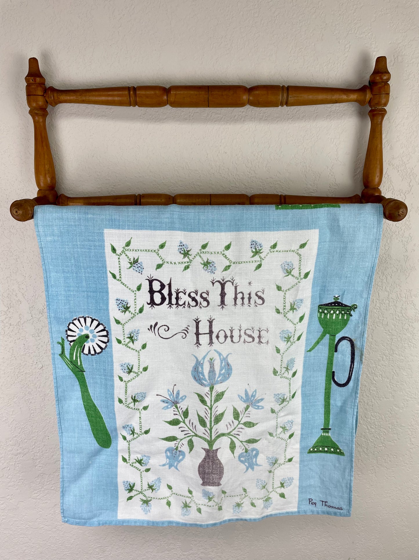 Vintage “Bless This House” Tea Towel