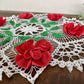 Vintage Handmade Doily with Roses