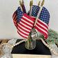 Vintage Glass Jar with Mini Flags