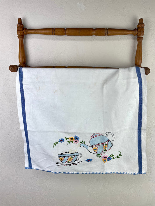 Vintage Embroidered Tea Towel