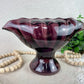 Vintage Amethyst Art Glass Footed Dish