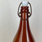 Vintage Large Amber Bottle with Porcelain Lid