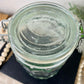 Vintage Green Glass Storage Jar with Clasp