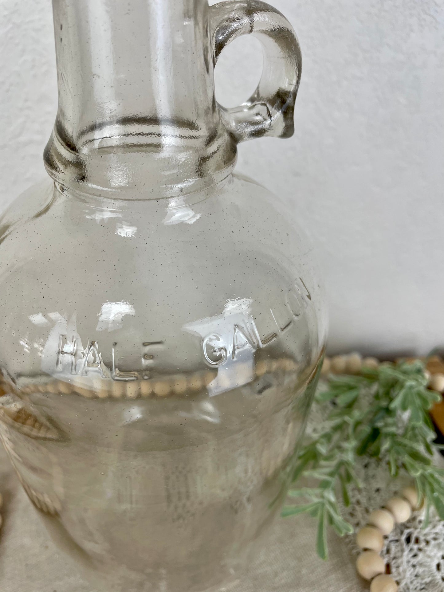 Vintage Half Gallon Glass Jug