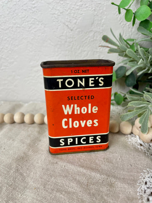 Vintage Tone’s Spice Tin- Whole Cloves