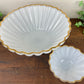 Vintage Anchor Hocking Fire King Scalloped Milk Glass Bowl Set