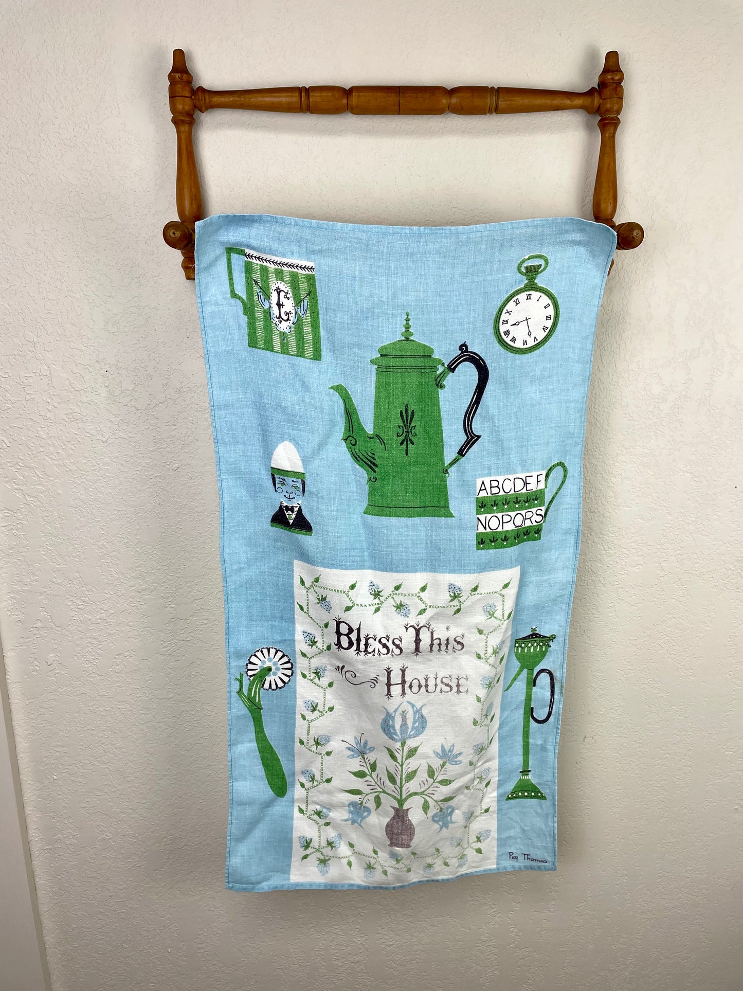 Vintage “Bless This House” Tea Towel