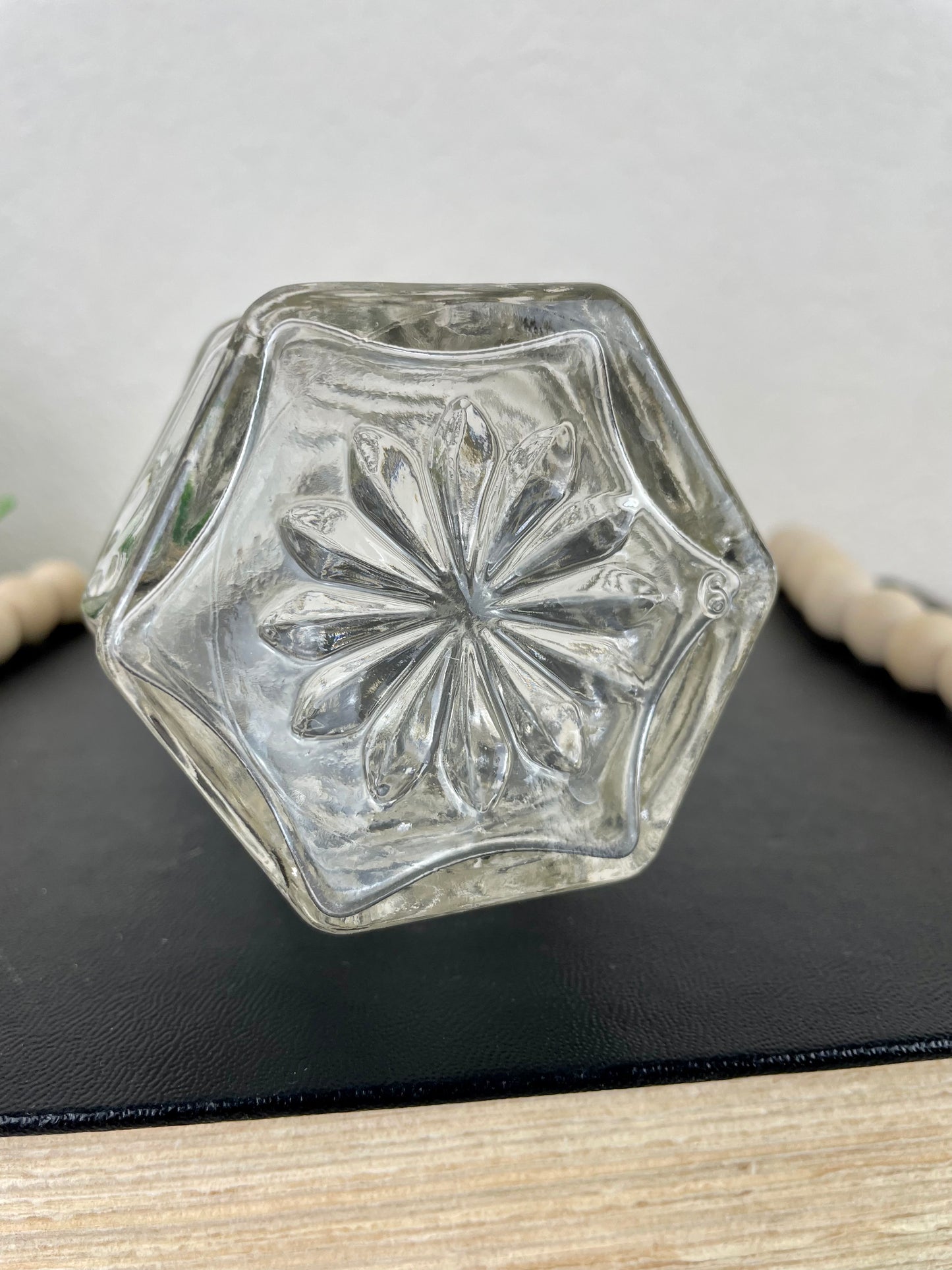 Vintage Anchor Hocking Pressed Glass “Star of David” Cruet