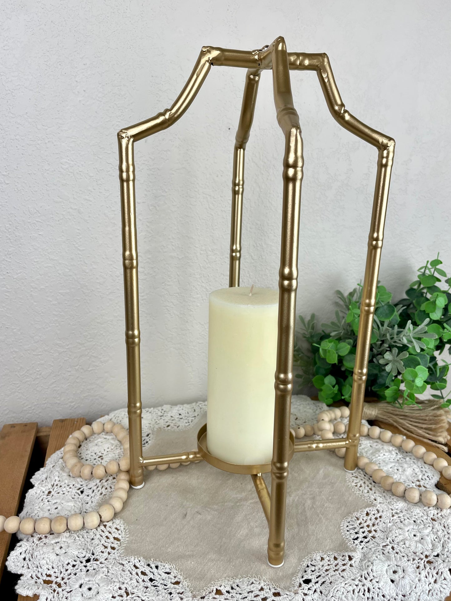 Metallic Gold Candle Lantern