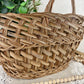 Large Vintage Woven Basket with Handle