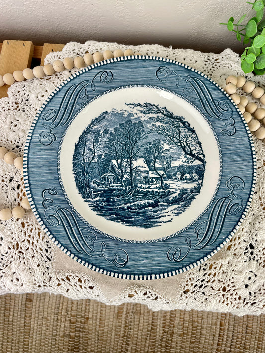 Vintage Currier & Ives Dinner Plate