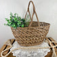 Large Vintage Woven Basket with Handle