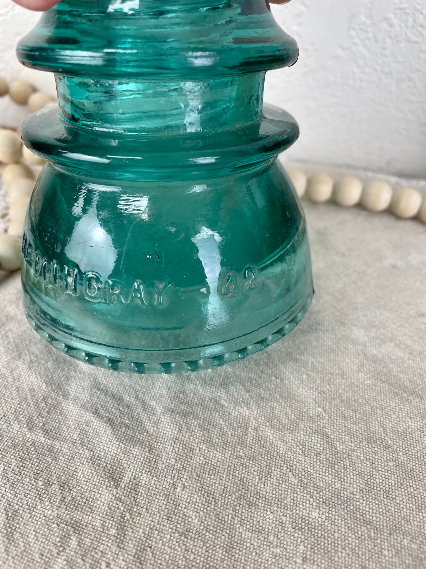 Vintage Blue Hemingray 42 Glass Insulator