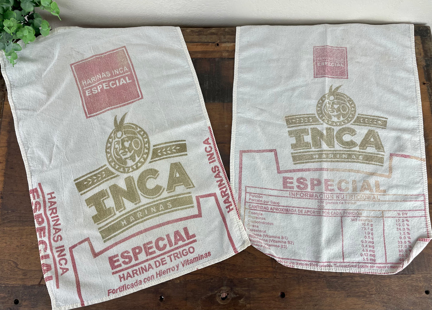 Vintage Inca Flour Sack Towel Set