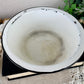 Vintage Small Enamel Bowl with Black Rim