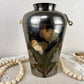 Vintage Brass Vase with Floral Details