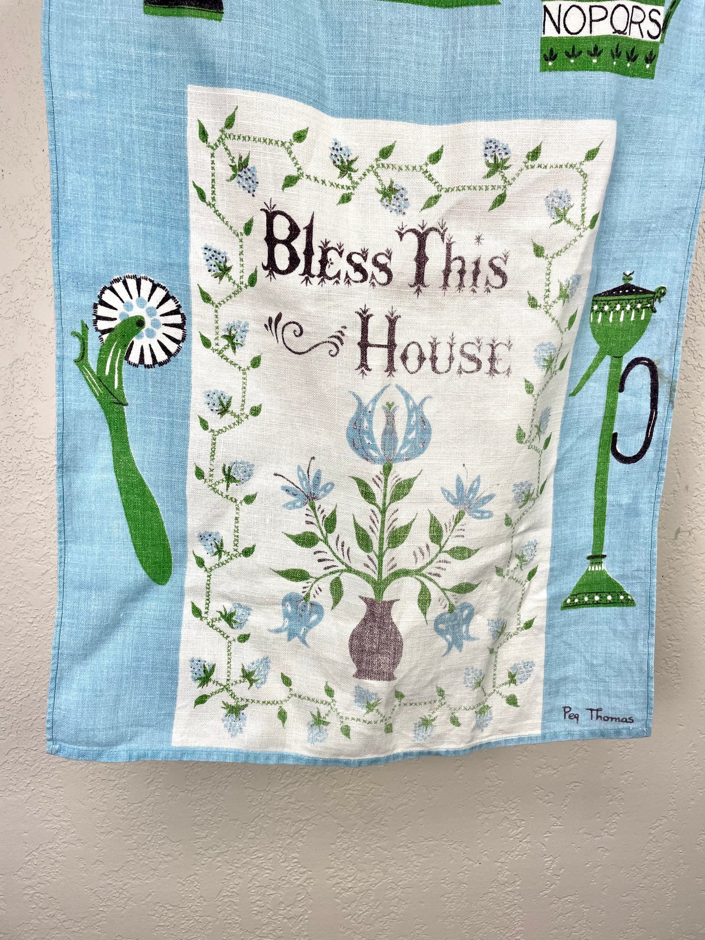 Vintage “Bless This House” Tea Towel