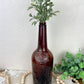 Vintage Amber Bottle with Rose Details with Greenery