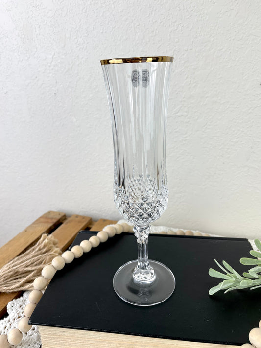 French Lead Crystal Champagne Flute