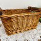 Vintage Rectangular Basket with Wood Handles