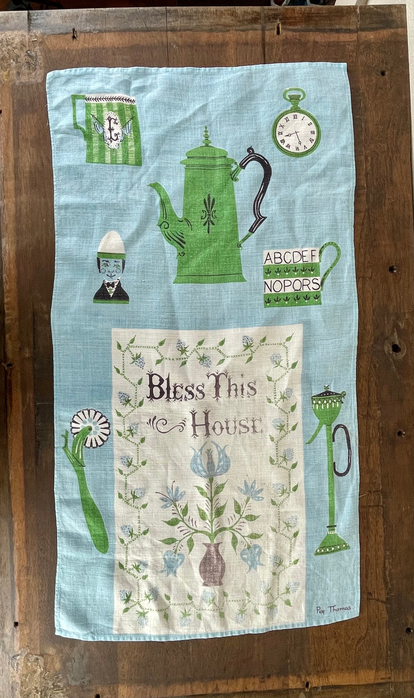 Vintage “Bless This House” Tea Towel