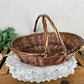 Vintage Oval Basket with Movable Handles