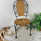 Vintage Miniature Metal and Rattan Chair