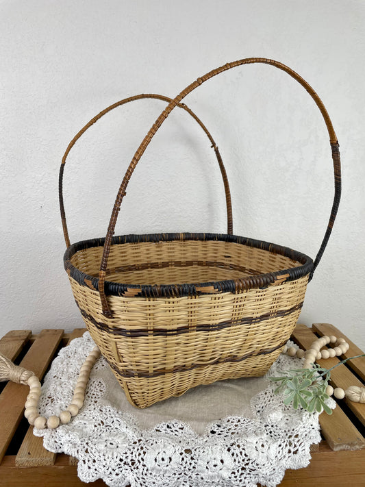 Vintage Basket with Long Handles