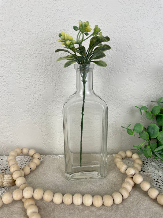 Vintage Glass Bottle with Greenery