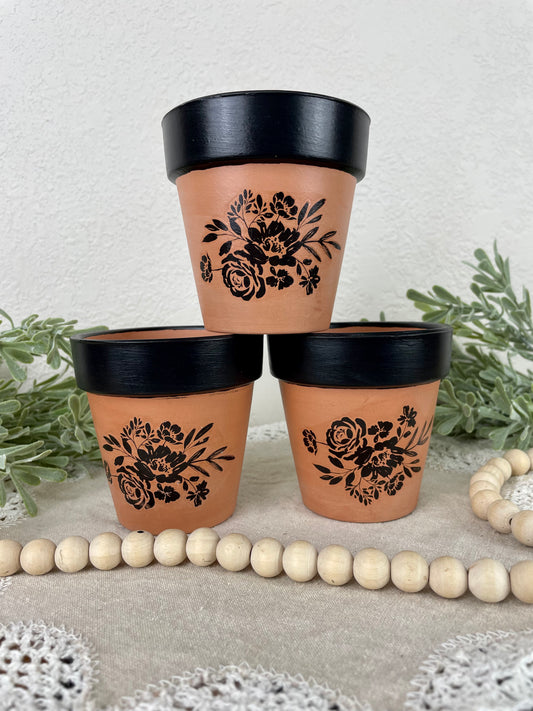 Upcycled Terra Cotta Pot Set of 3