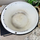 Vintage Small Enamel Bowl with Black Rim