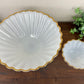 Vintage Anchor Hocking Fire King Scalloped Milk Glass Bowl Set