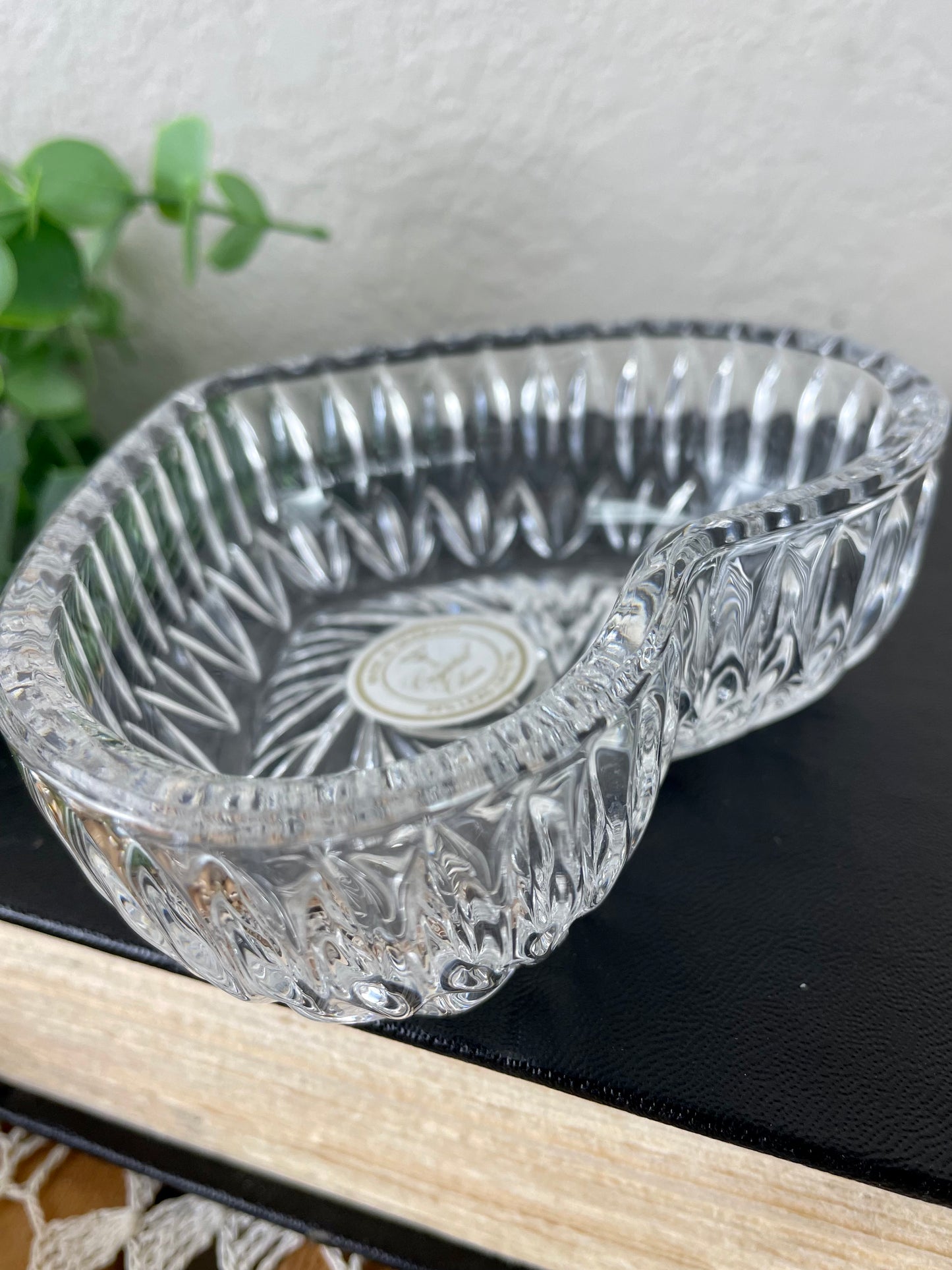 Vintage German Lead Crystal Heart Dish