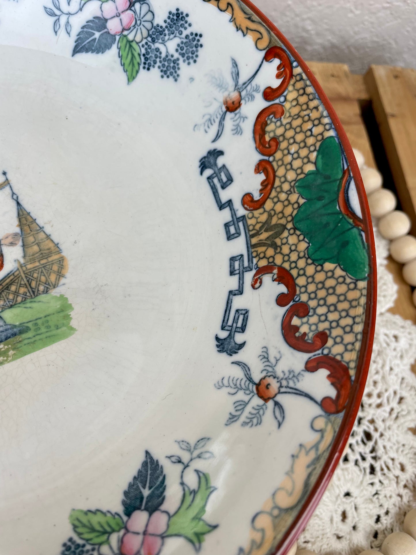 Vintage Hand Painted Asian Porcelain Bowl