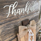 Handmade Barn Wood Peachy Orange “Thankful” Pumpkin Sign