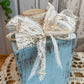 Small Blue Reclaimed Wood Block Pumpkin